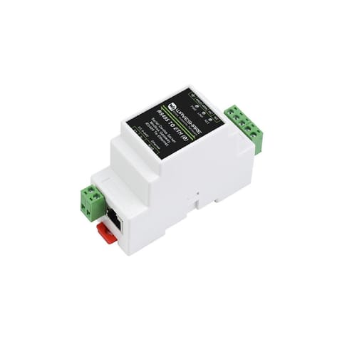 Waveshare Industrial Serial Server RS485 to RJ45 Ethernet, TCP/IP to Serial Rail-Mount Support Common Ethernet port