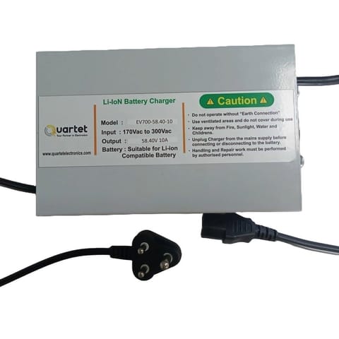 Quartet 16S LiFePO4 Battery Charger – 58.40V 10A with IEC-C13 Connector