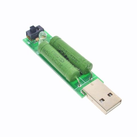 USB Mini Discharge Load Resistor 2A/1A with 1A green LED, 2A red LED