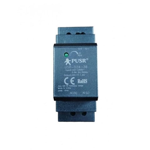 USR-D24-36 IOT 36W 24V 1.5A AC to DC DIN Rail Mount Switching Power Supply (without power adapter)