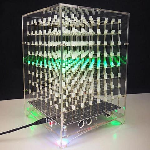 DIY 3D 8S Music Light Cube Kit 8x8x8 Music Spectrum LED Electronic DIY Kit