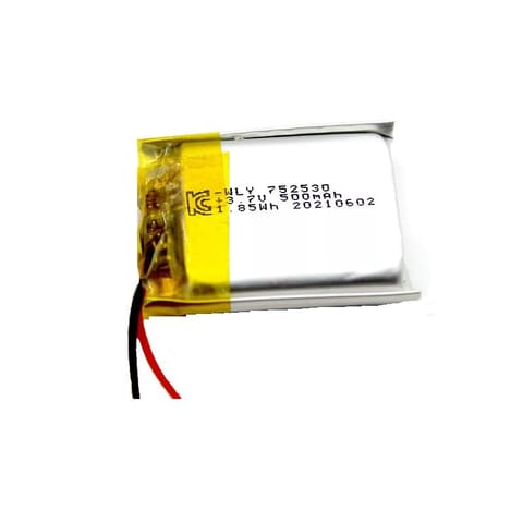 WLY752530 3.7V 500mAh 1S LiPo Battery – Micro Rechargeable Battery Pack for Wearables / Micro Drone / IoT