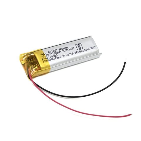 WLY601235 3.7V 240mAh 1S LiPo Battery – Micro Rechargeable Battery Pack for Wearables / Micro Drone / IoT