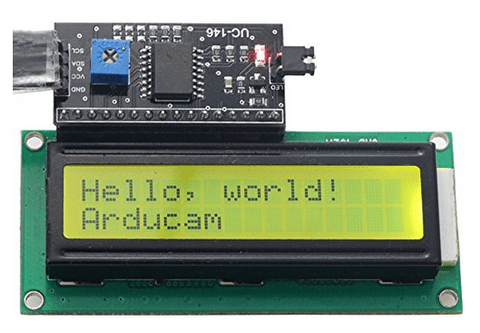 Arducam 1602 16x2 Serial HD44780 Character LCD Board Display Black on Green with Backlight 5V with IIC/I2C Serial Interface Adapter Module for Arduino