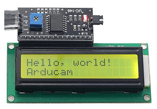 Arducam 1602 16x2 Serial HD44780 Character LCD Board Display Black on Green with Backlight 5V with IIC/I2C Serial Interface Adapter Module for Arduino