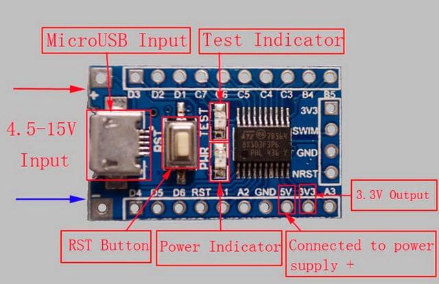 STM8S103f3p6 Development Board