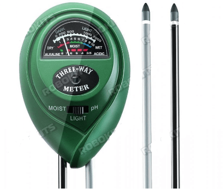 THREE-WAY SOIL METER MOISTURE/LIGHT INTENSITY/PH TESTING